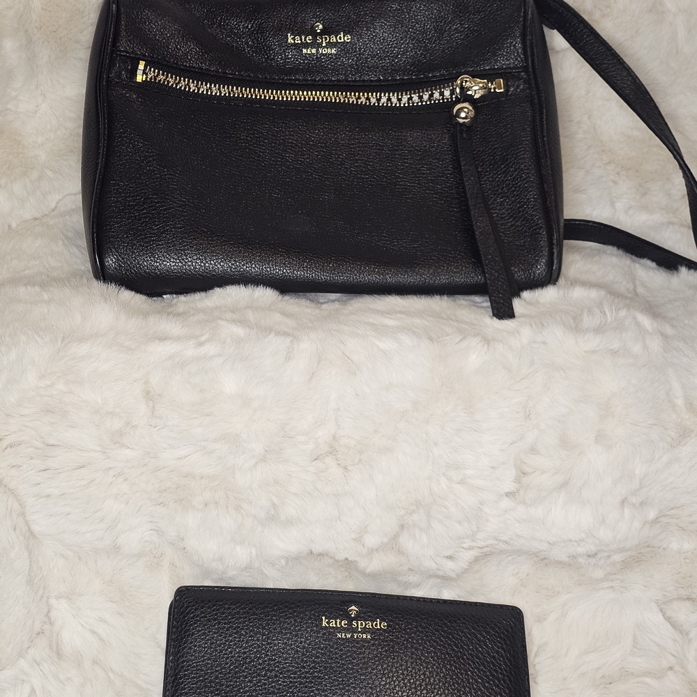 Kate Spade Elegant Black Crossbody and Wallet Set